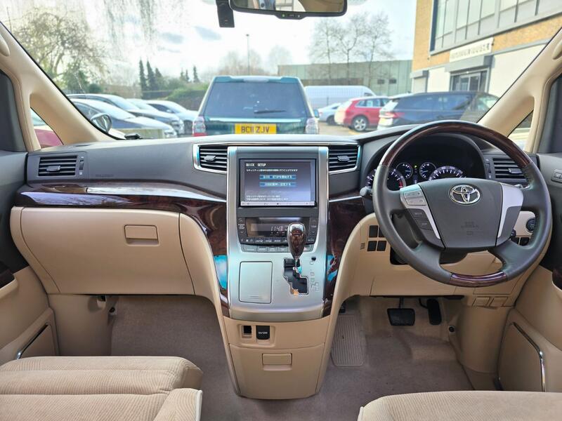 View TOYOTA VELLFIRE RARE LIGHT BLUE BUSINESS EDITION 3.5 V6 AUTO PETROL ULEZ COMP ONLY 13K VERIFIED MILES 