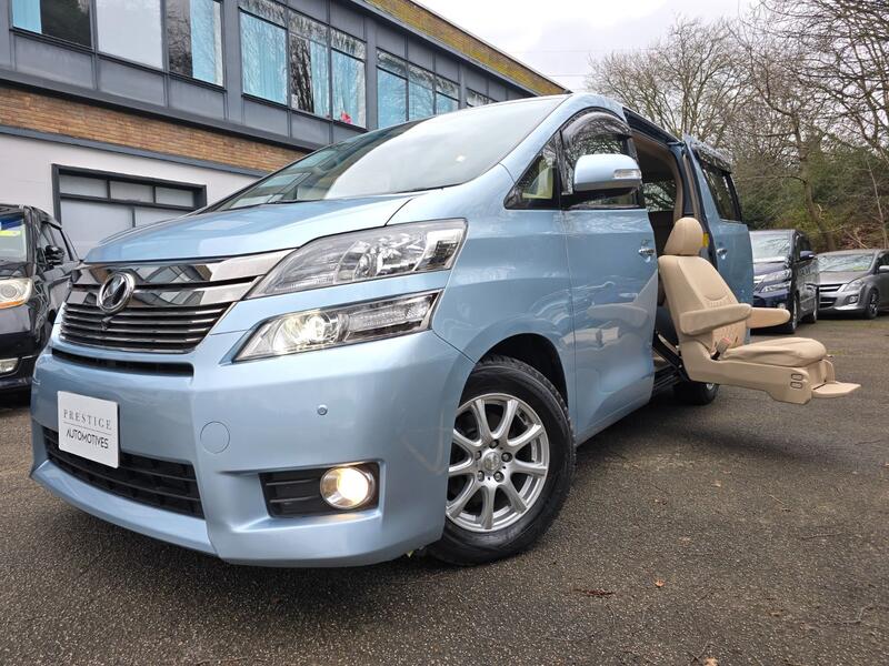 View TOYOTA VELLFIRE WELCAB 4WD ELECTRIC REAR MOBILITY SEAT REAR POWER TAILGATE ONLY 58K MILES LIGHT BLUE AZURE METALLIC